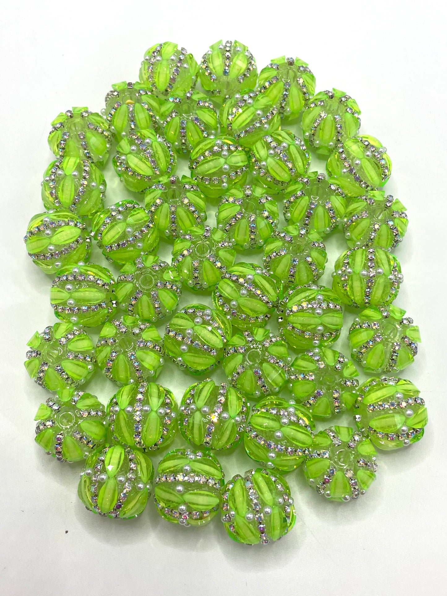 Fancy Beads Neon Color Series Pumpkin beads Double-layered chain beads 18mm Random Mix