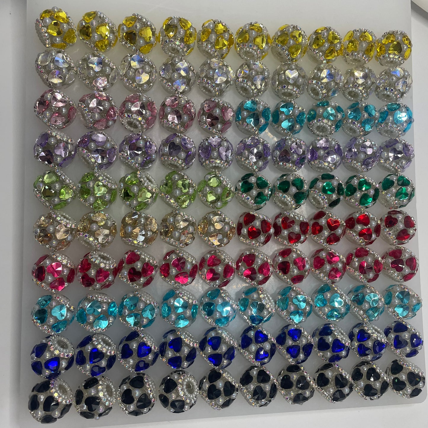 Double layer heart with pearl spacer fancy bead heart bead