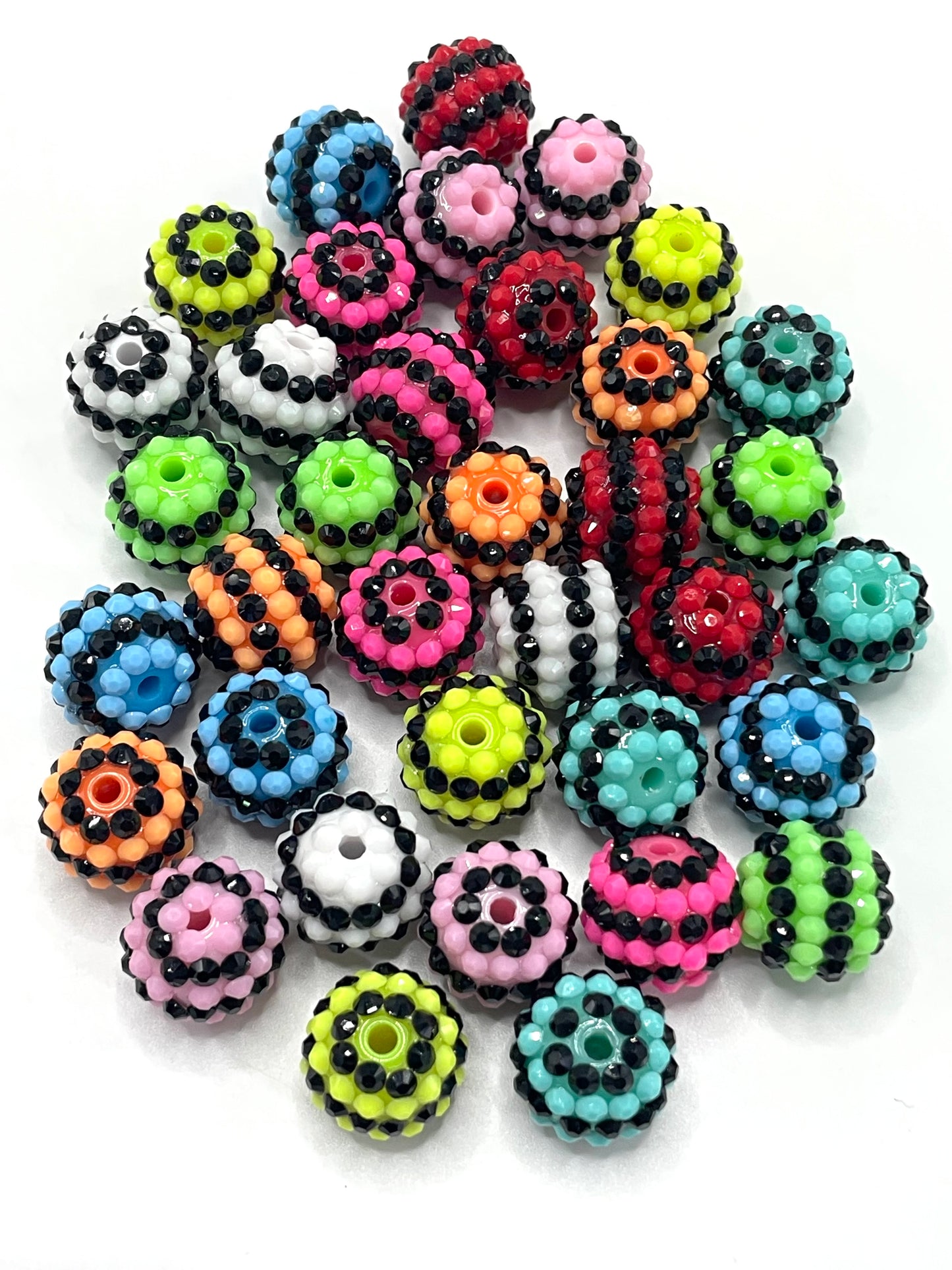 jelly beads Neon color Stripes beads 16mm Random Mix