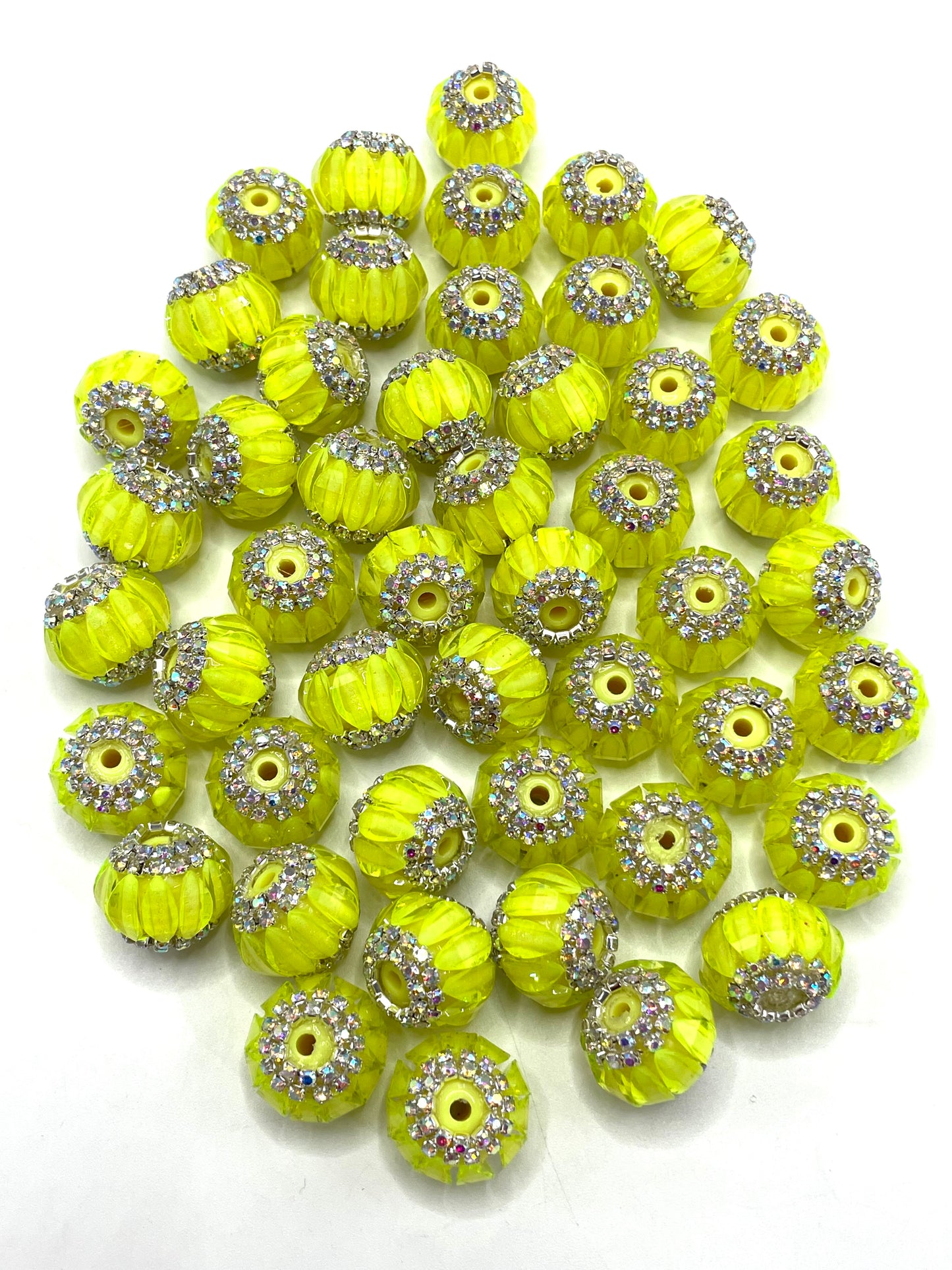 Fancy Beads lantern Neon Color Series Pumpkin beads Double-layered chain beads 18mm  Random Mix