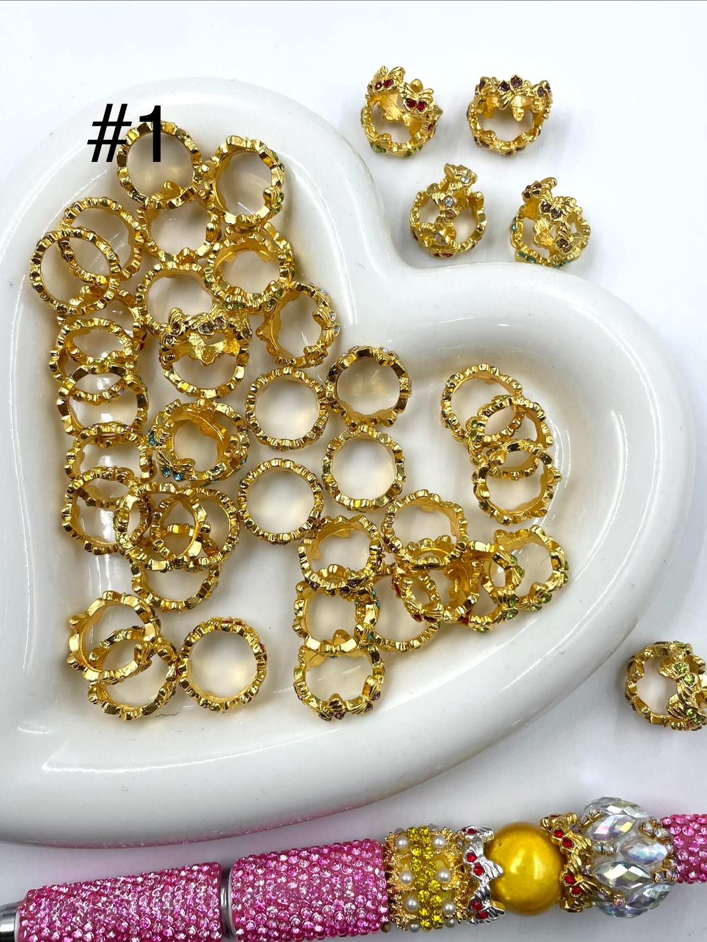 Metal alloy Butterfly Spacers beads Gold and silver Inlay Colorful Rhinestone Spacers 7mm