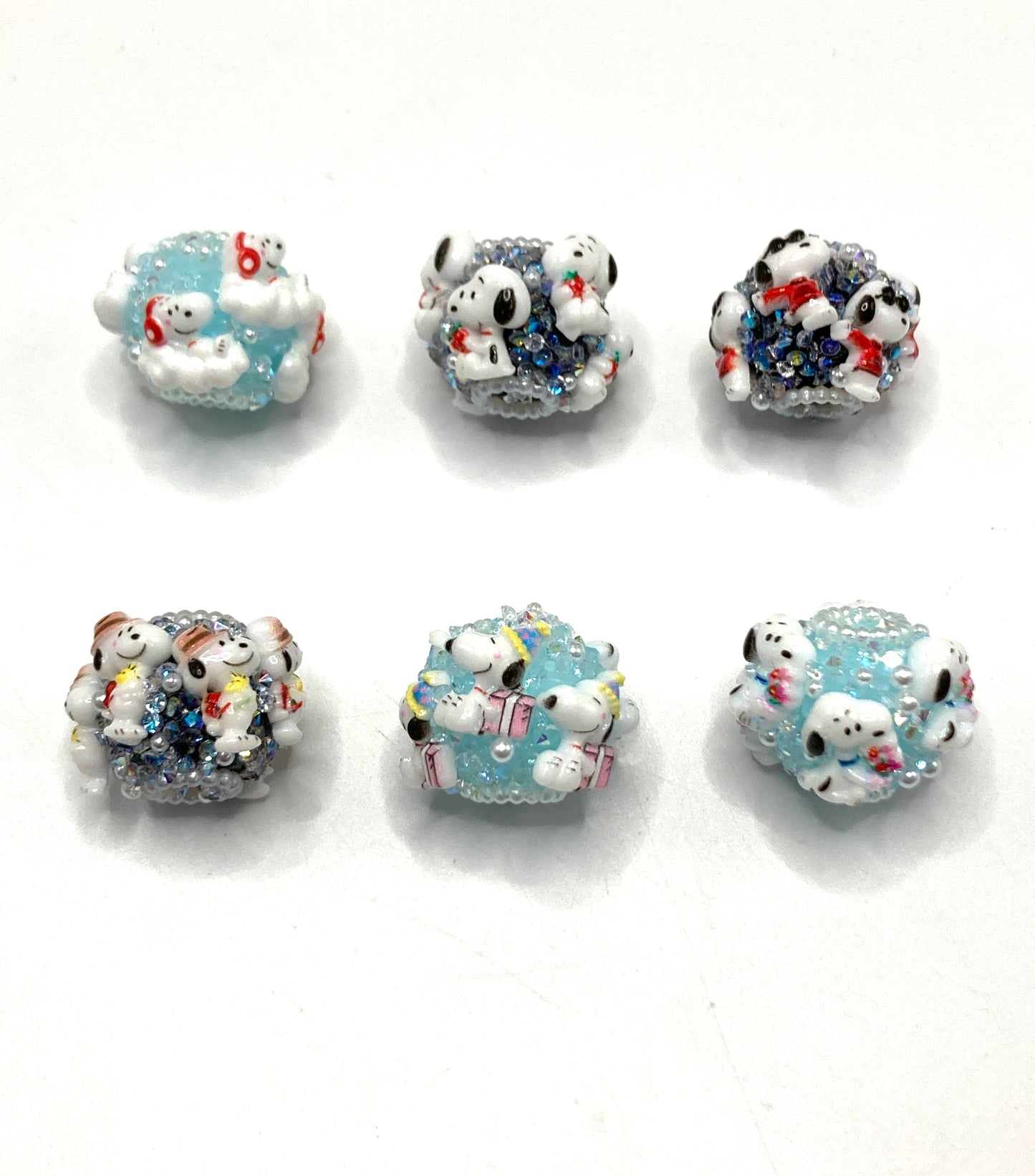 Acrylic sugar beads Snoopy Cute cartoon beads Blue and black Sugar beads 20mm Random Mix