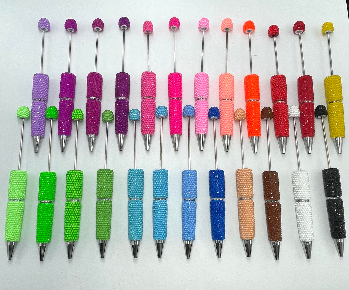 supplier two #1-#24beaded beadable jelly rhinestone neon colors Clay pen neon pen Neon color Rhinestone DIY Colorful Clay Writing Tools Random Mix（副本）
