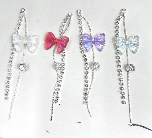 diy charms with fancy dangling dangles bow butterfly rhinestone chain ,random mix
