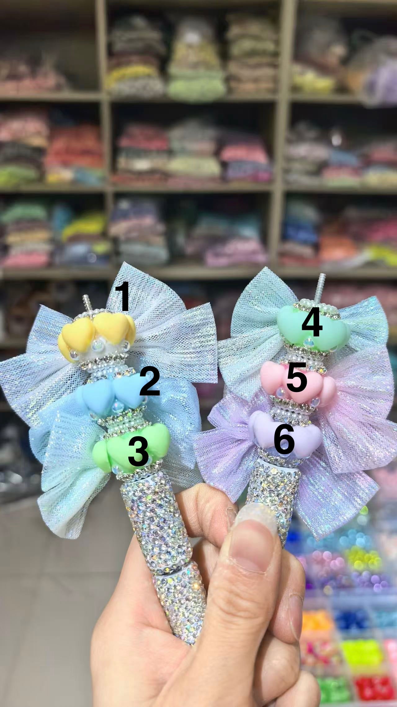 Beaded beadable Textile bead heart bow bead textile fabrica bow knot with fuzzy heart and pearl and rhinestone chain