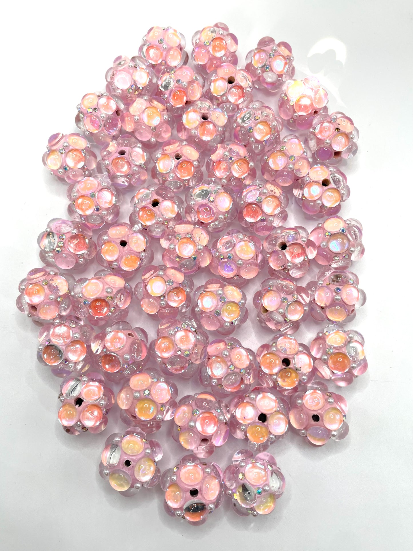 Bubble beads Bubbles of clay beads with rhinestones Fancy 22mm