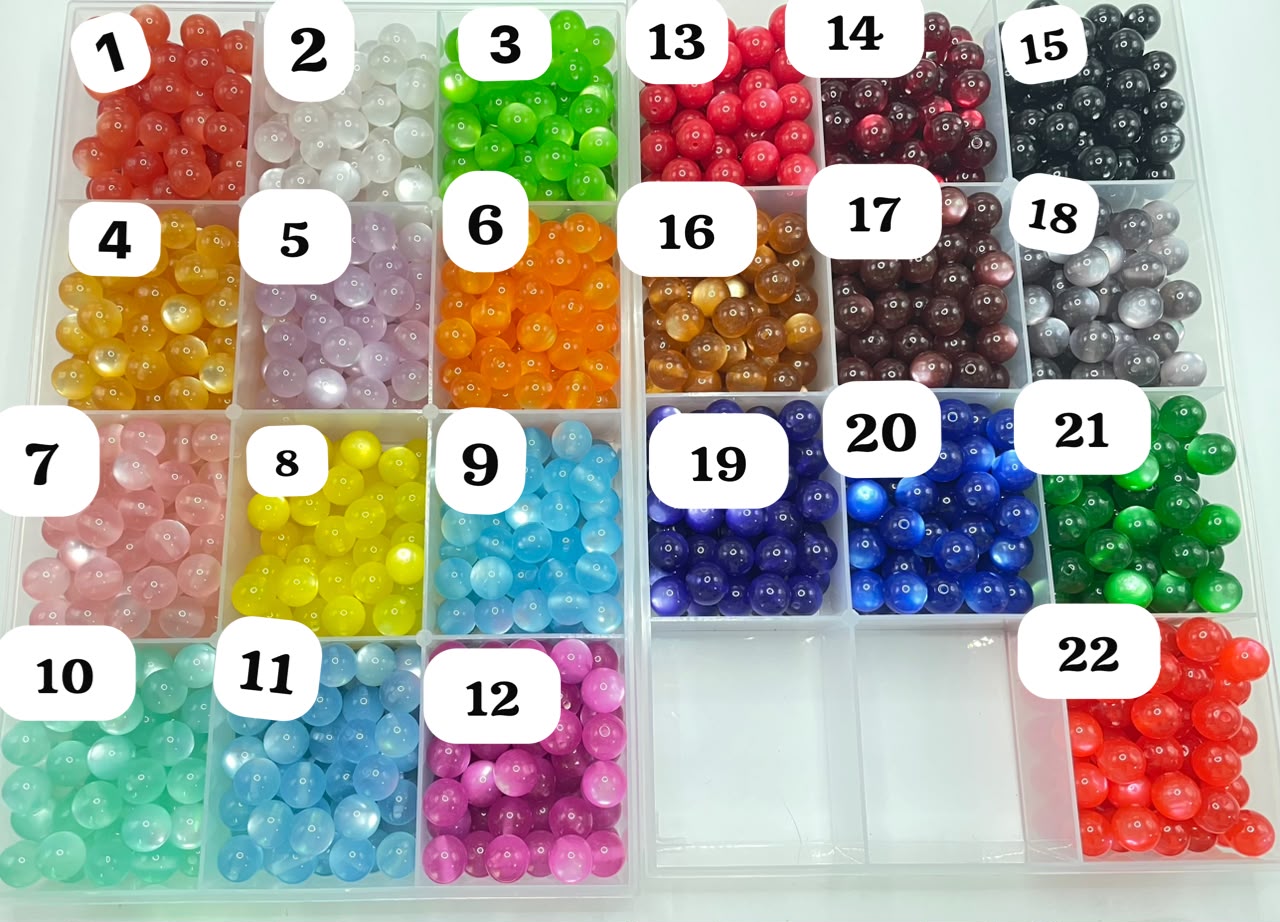 16mm cat eye beads cat eye acrylic beads shiny cat eye random mixed