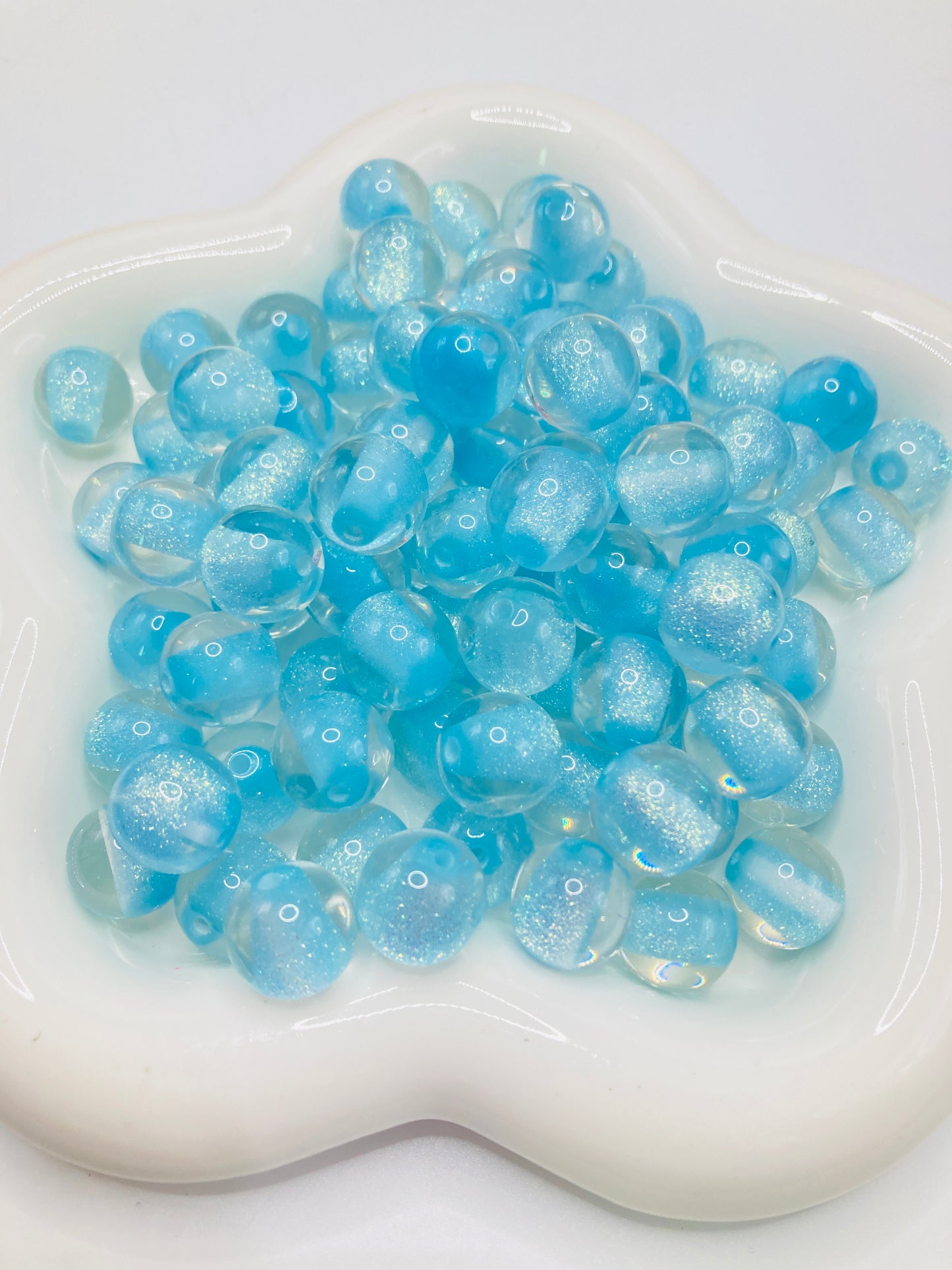 acrylic Translucent sandwich beads Dopamine coloration Macaron color scheme glitter Random Mix 16mm