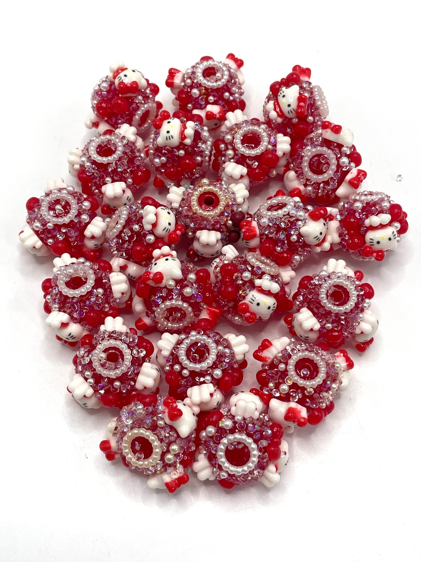 HK Sugar beads Cute bow-shaped sugar beads Cute beads 18mm Random Mix