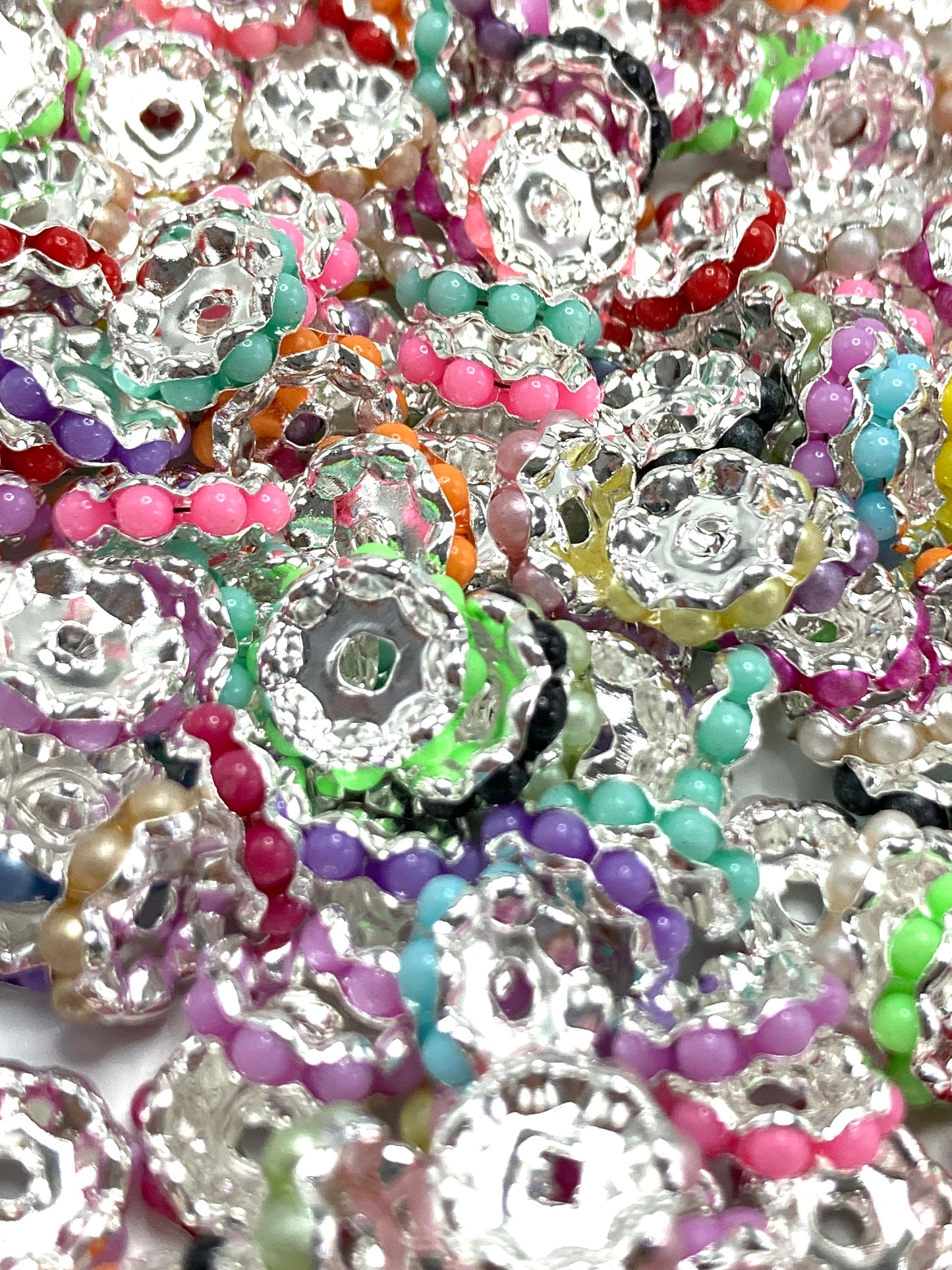 Spacers Colored pearl gasket Interval beads Pearl metal gasket Bordering on Gold and silver 13mm-16mm