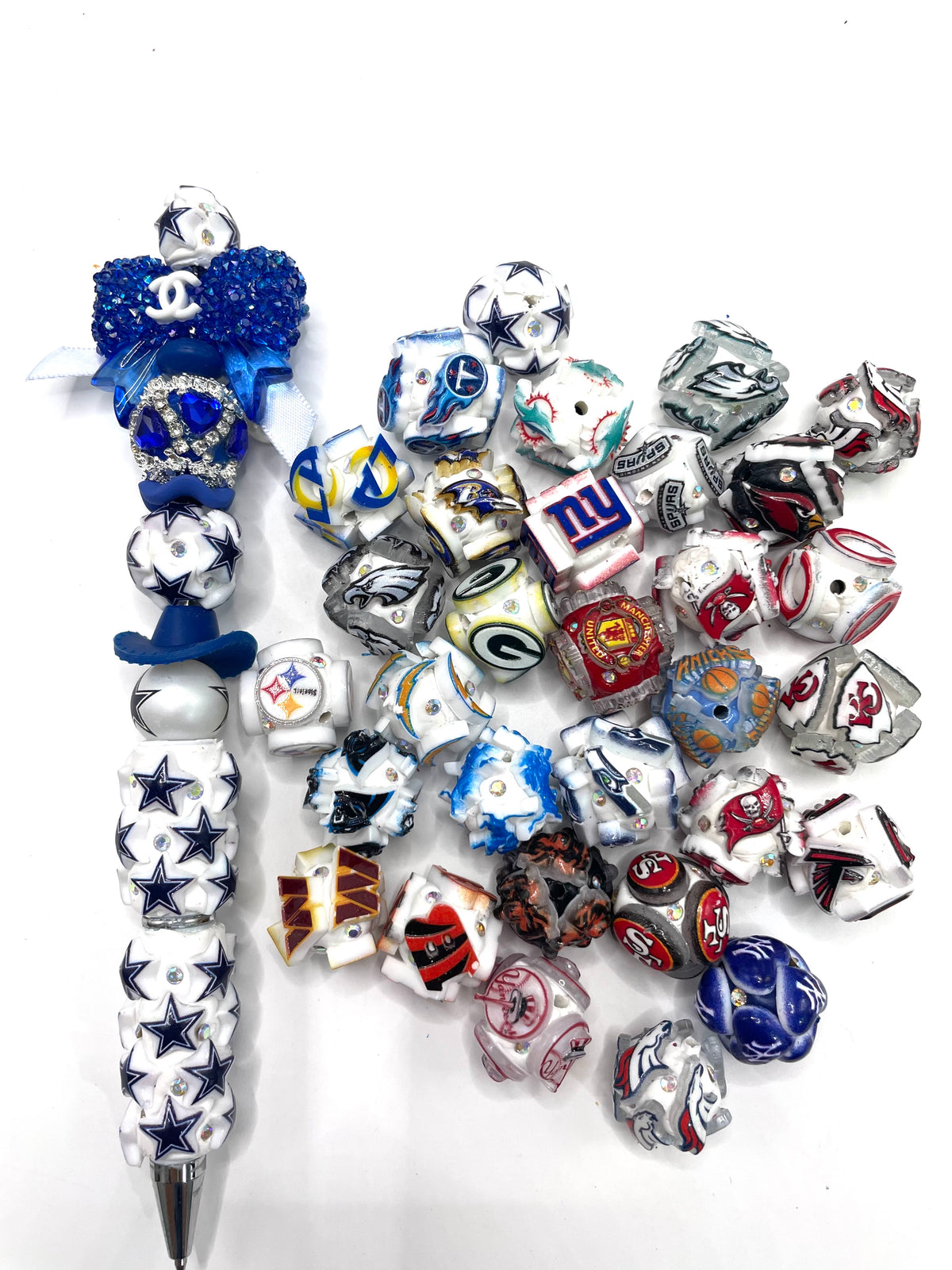 diy beaded beadable beady american sport teal football team beads