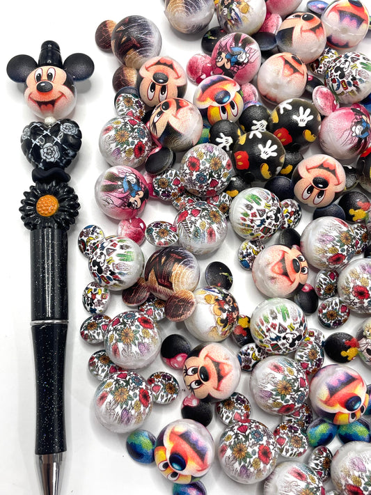 Disne Micke Mouse Acrylic animated character beads 20mm Random Mix