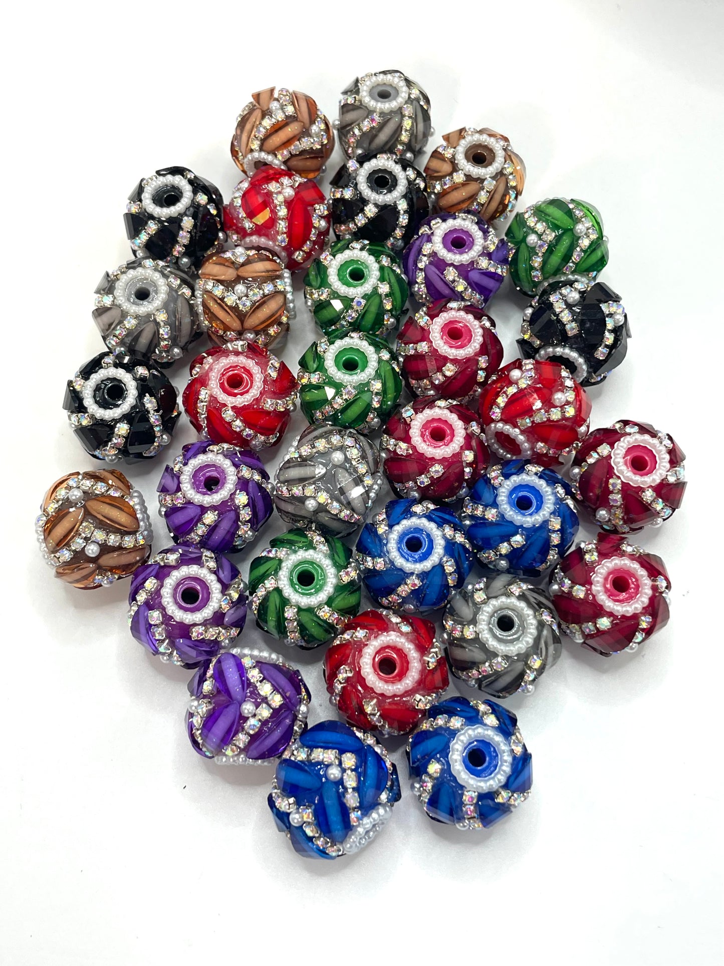 Fancy Beads Pumpkin beads Neon Color Series Pumpkin beads Double-layered chain beads 18mm Random Mix