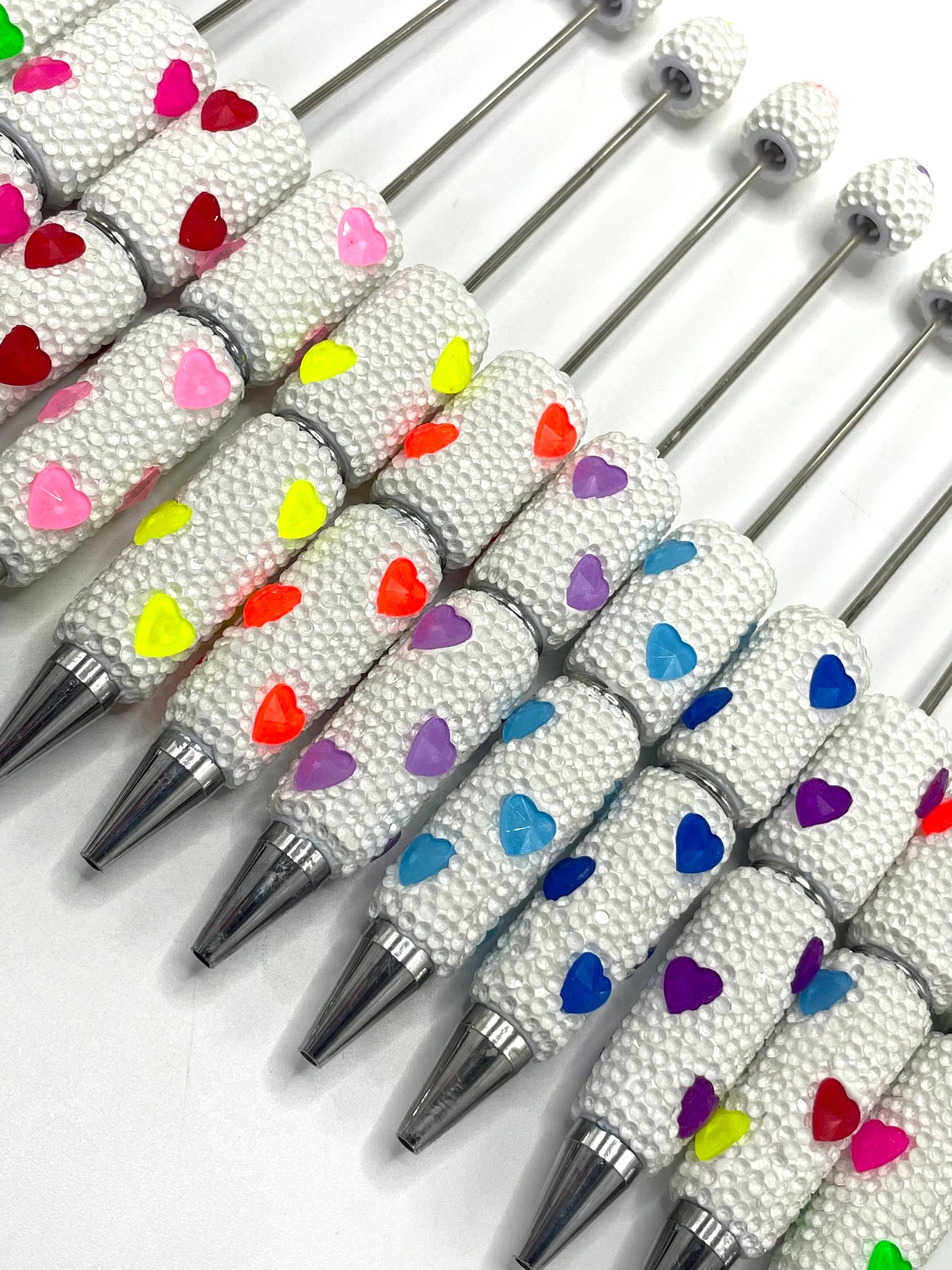 Clay heart pen white Neon heart jelly pen Random Mix