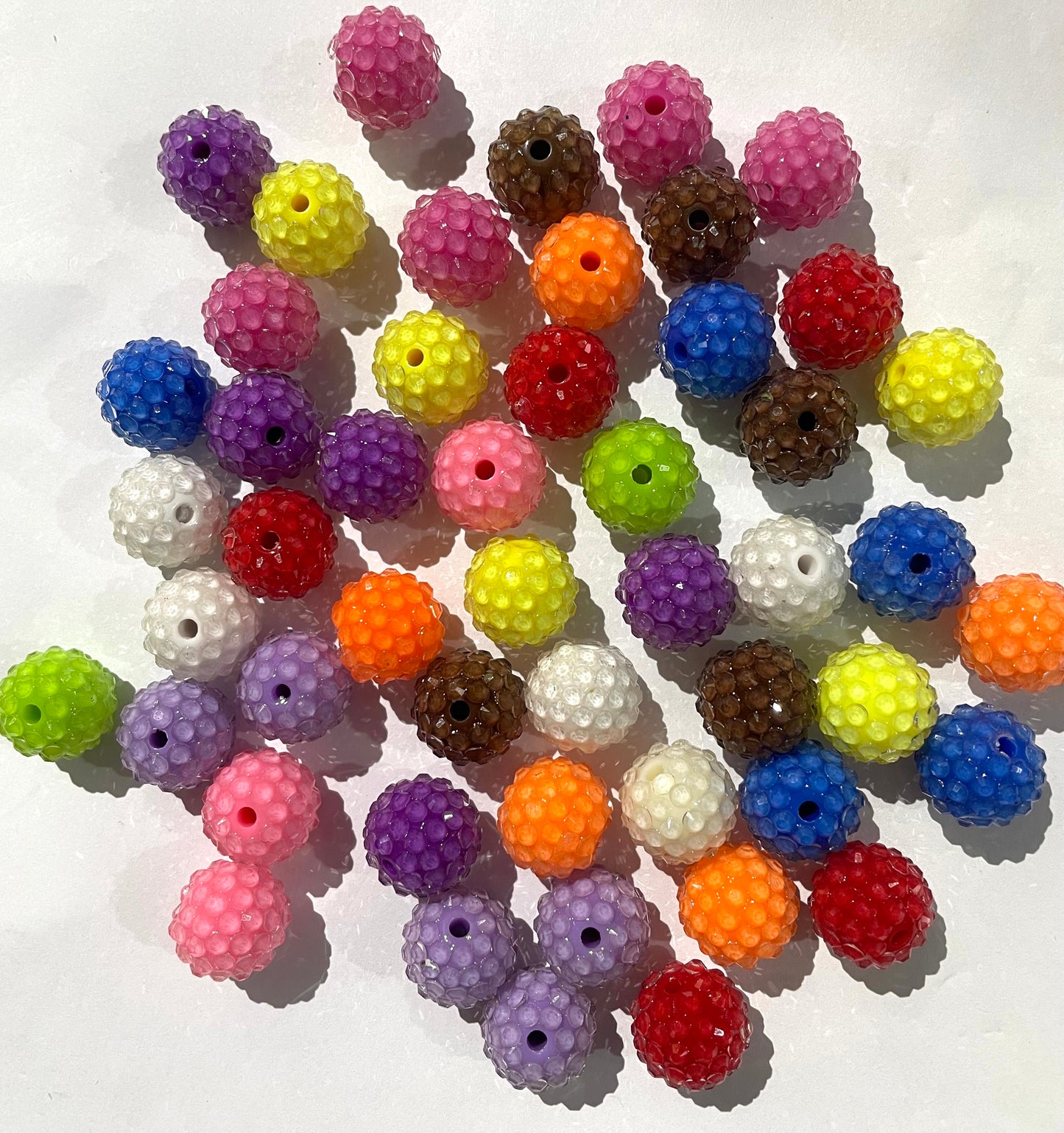 Jelly Rhinestones and Colorful Acrylic Beads,Random Mix,16mm