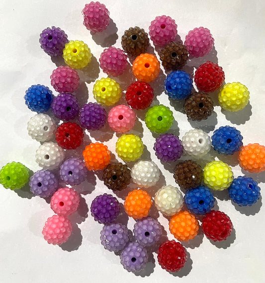 Jelly Rhinestones and Colorful Acrylic Beads,Random Mix,16mm