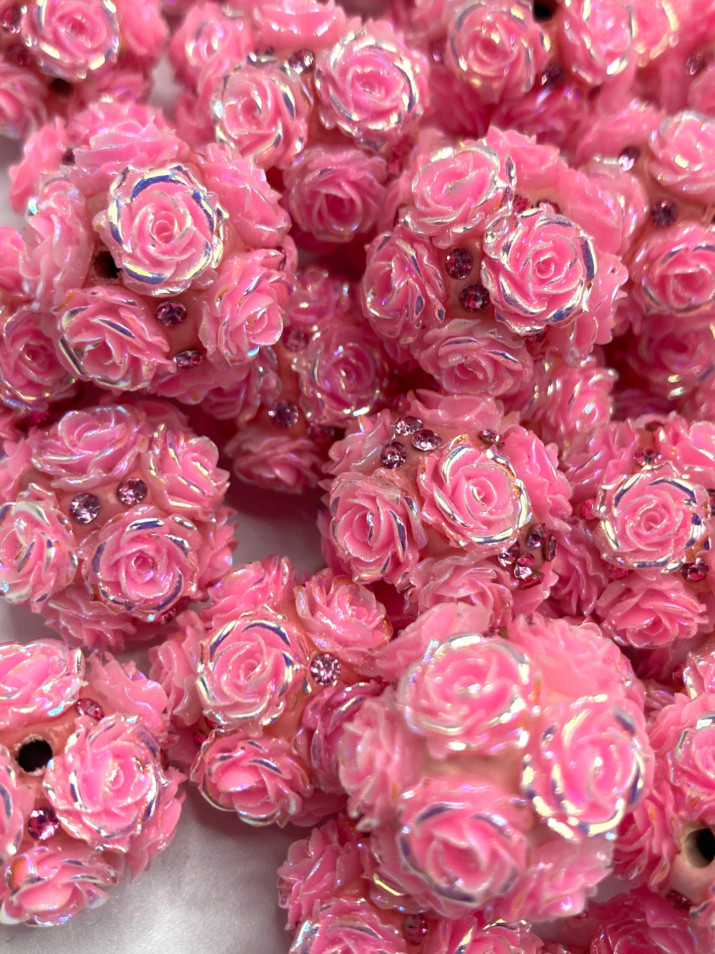 Clay flower beads UV flowers Clay beads and seed beads Random Mix