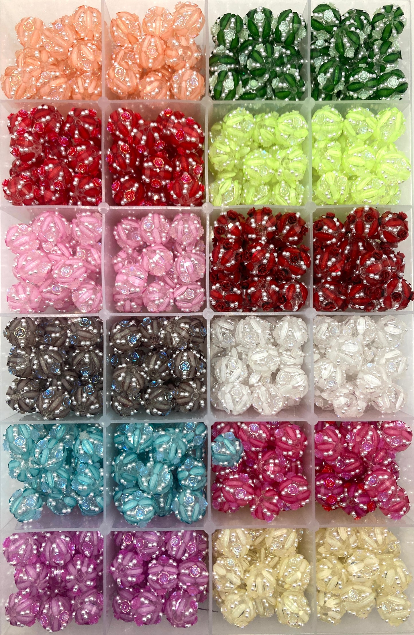 Pearl beads Pumpkin flower beads Translucent beads Roses and Pearls beads Random Mix