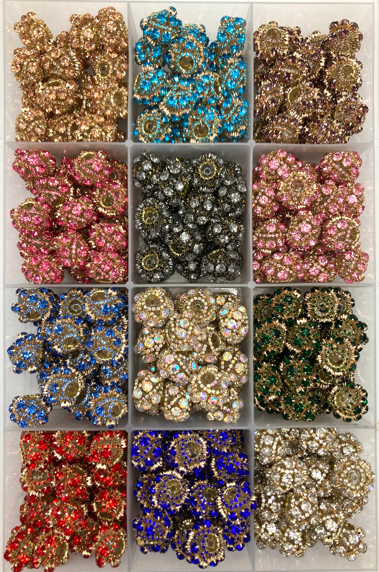 Fancy Beads Large chain Large water drill Golden chain with vintage Rhinestone beads Bronze-colored beads Random Mix