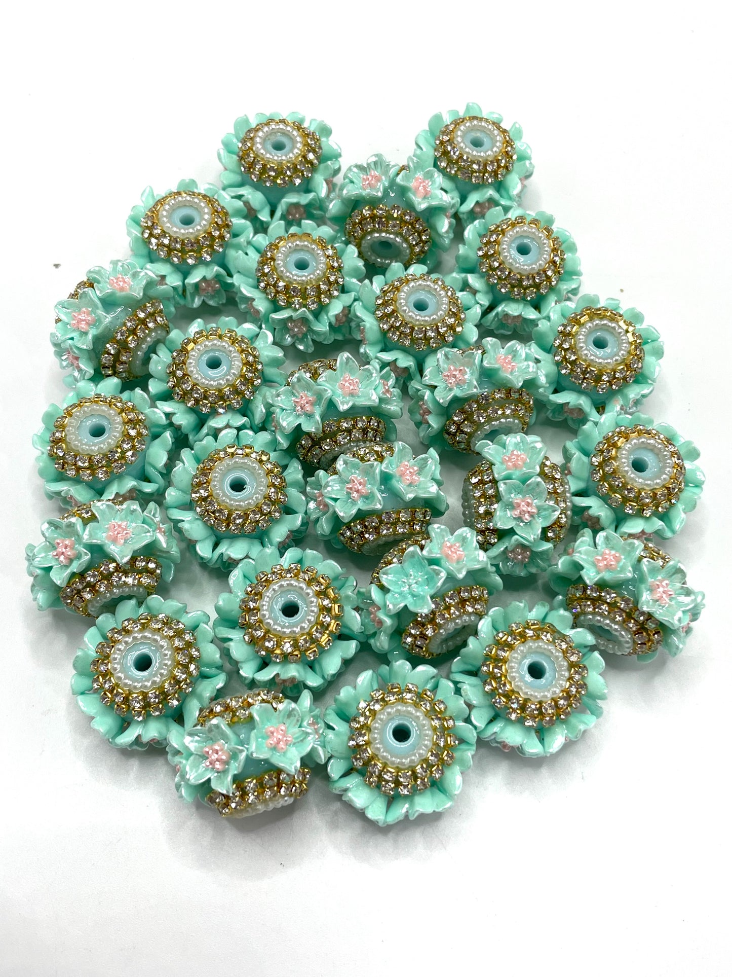 Morning glory Flower beads Golden Chain Attractive flower-shaped beads Random Mix