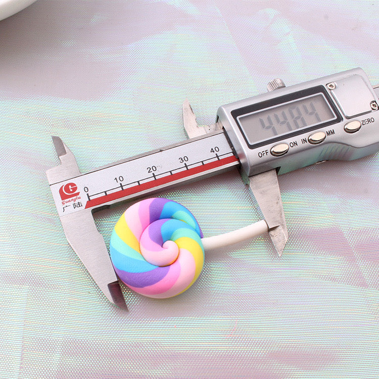 Rain bow lollipop colorful lollipop candy for craft diy keychain pen bag chain charm pendant (without hole )