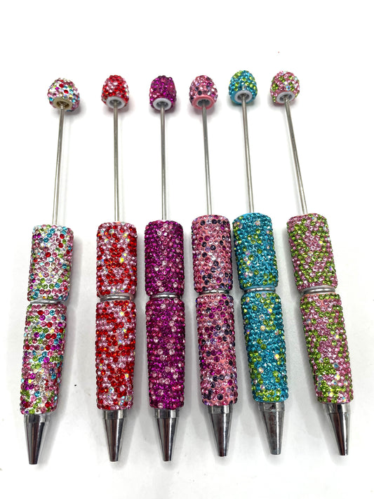 #24 -#30 new hot pink AB color fancy rhinestone pen clay rhinestone pen diy pen colored