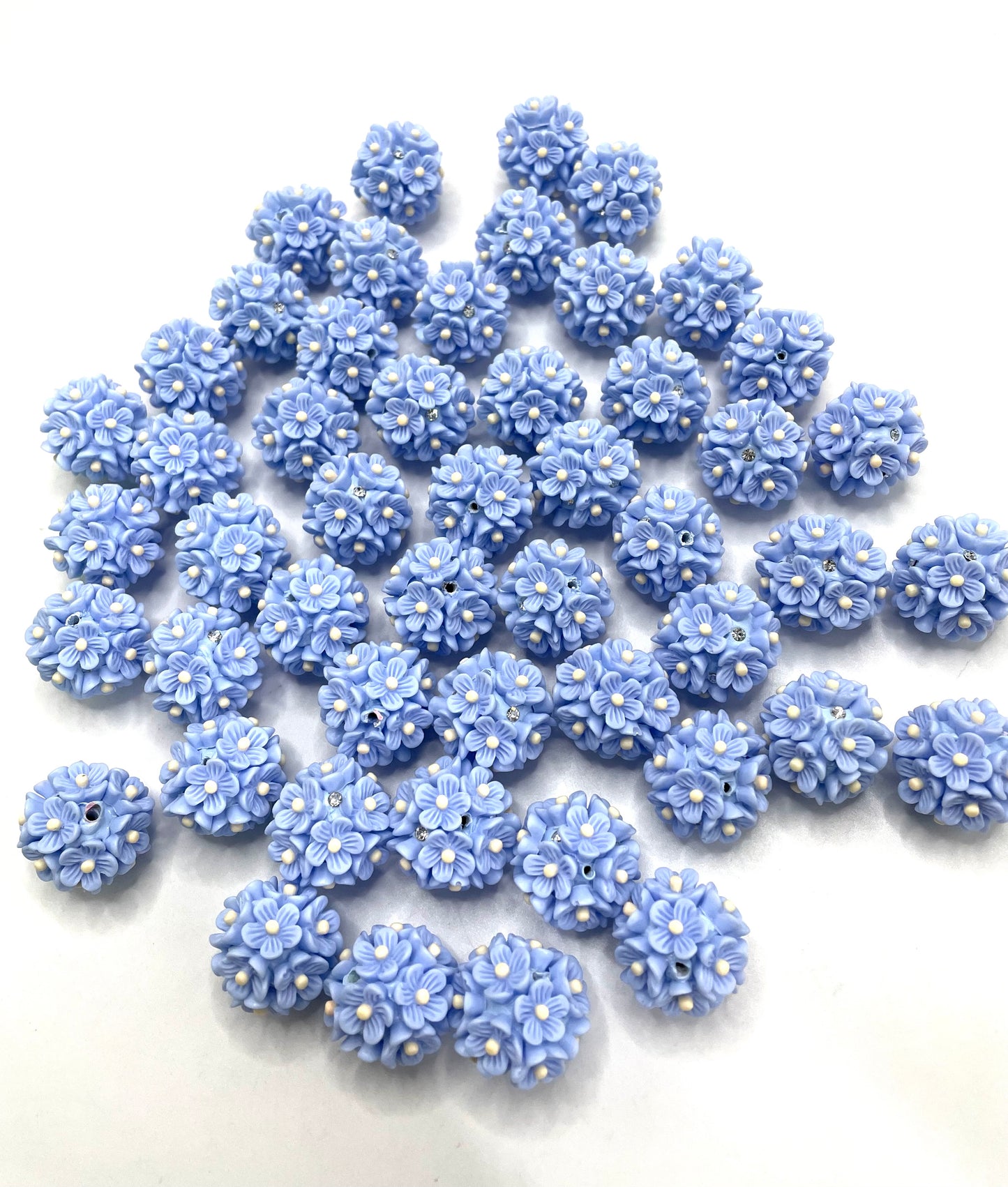 Fancy Clay Rhinstone Flower bead Multicolor flower beads Random Mix 22mm