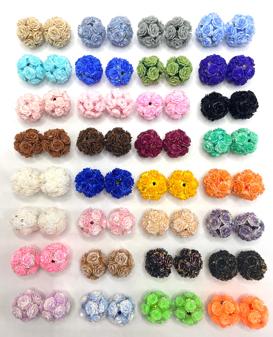 #1-#32 beaded beadable Flower beads Soft flower Precious softened clay beads Rhinestone Random Mix
