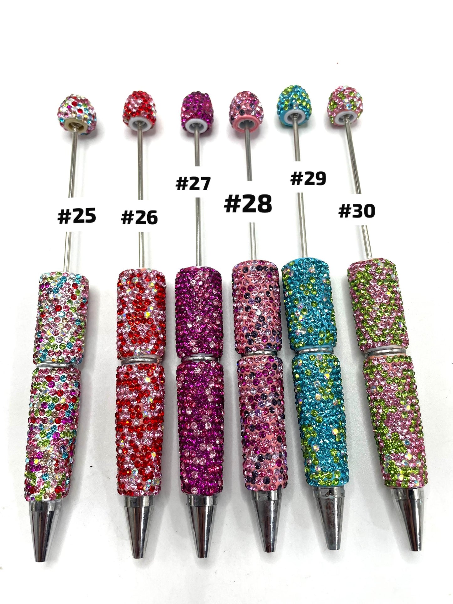 #24 -#30 new hot pink AB color fancy rhinestone pen clay rhinestone pen diy pen colored