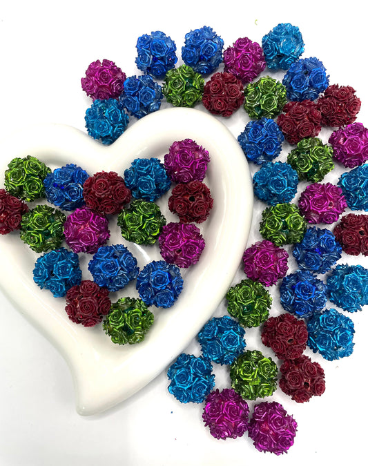 DIY rose flower beadable beaded beads flower beads festival Christmas vibes color winter autumn color ,random mix