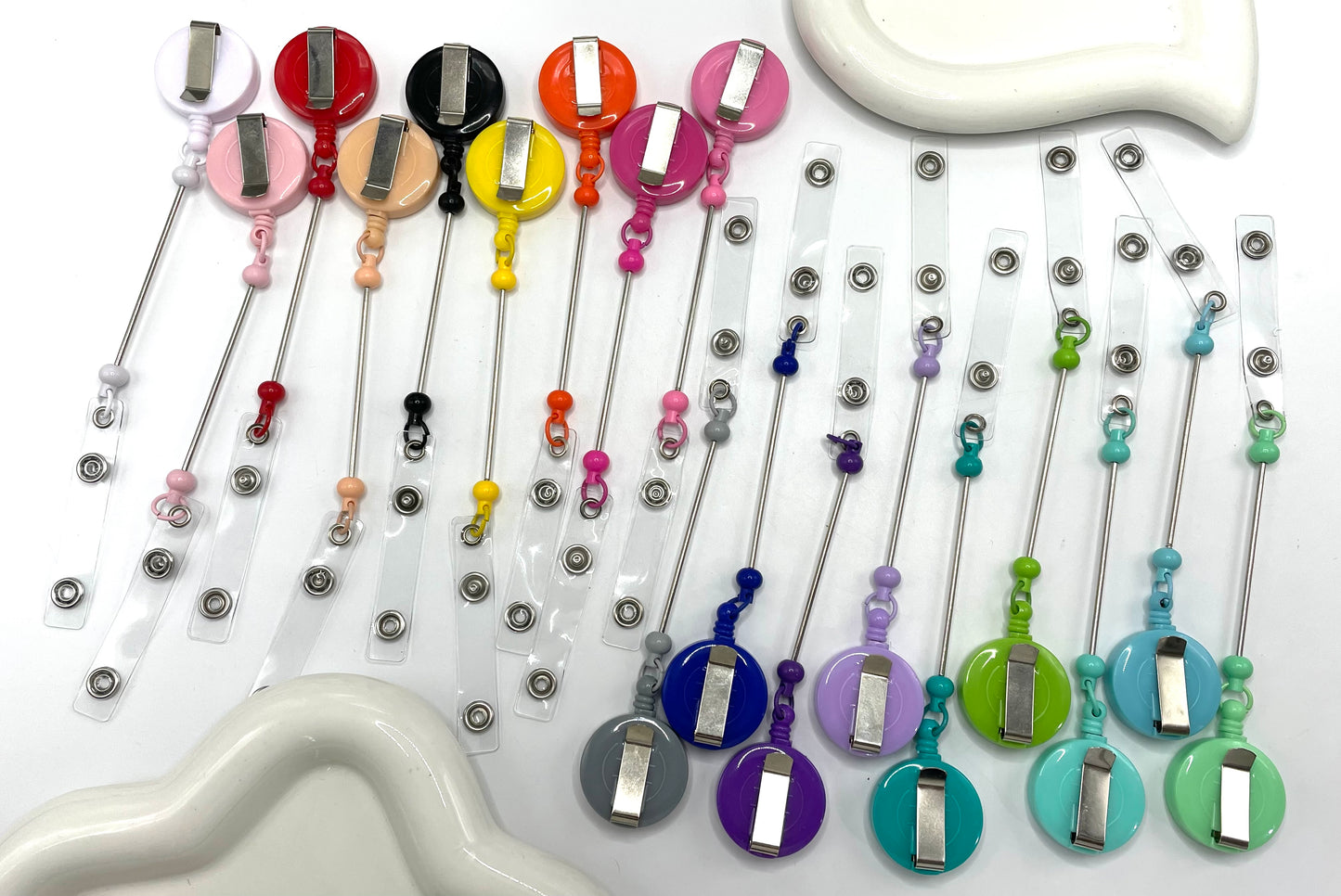 Plastic & Metal DIY badge reels chain Multicolor easy-to-pull buckle