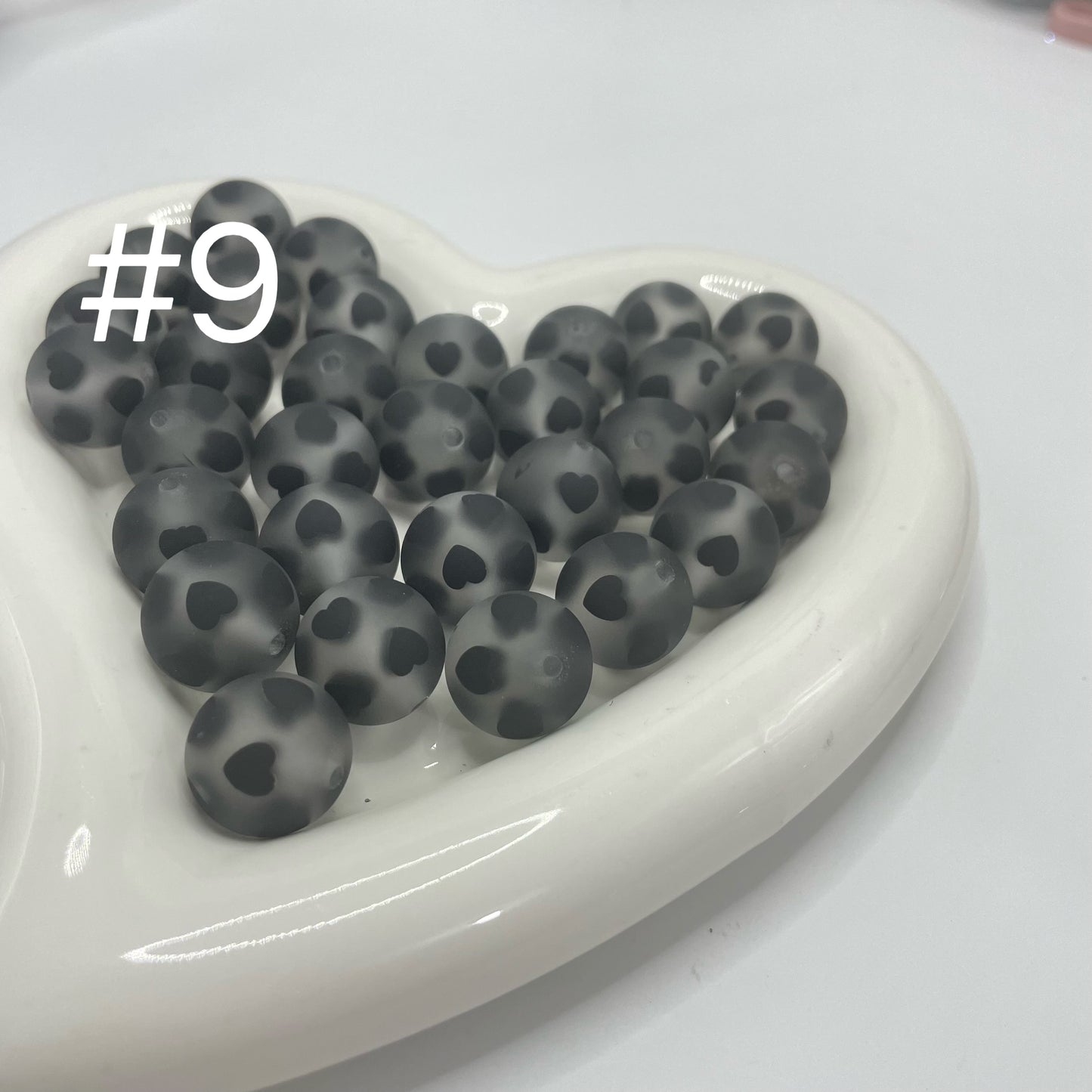 16mm Matte heart acrylic beads jelly heart beads heart beads