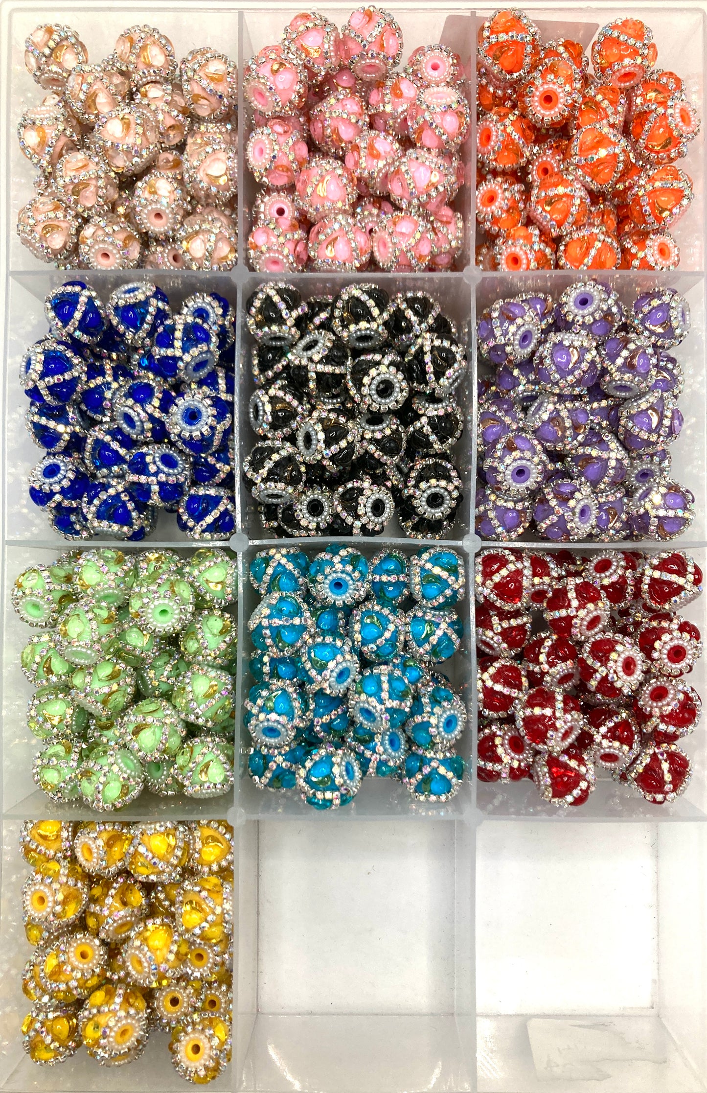 Fancy Beads Heart figure Two-color heart shape Chain Pearl gasket Random Mix