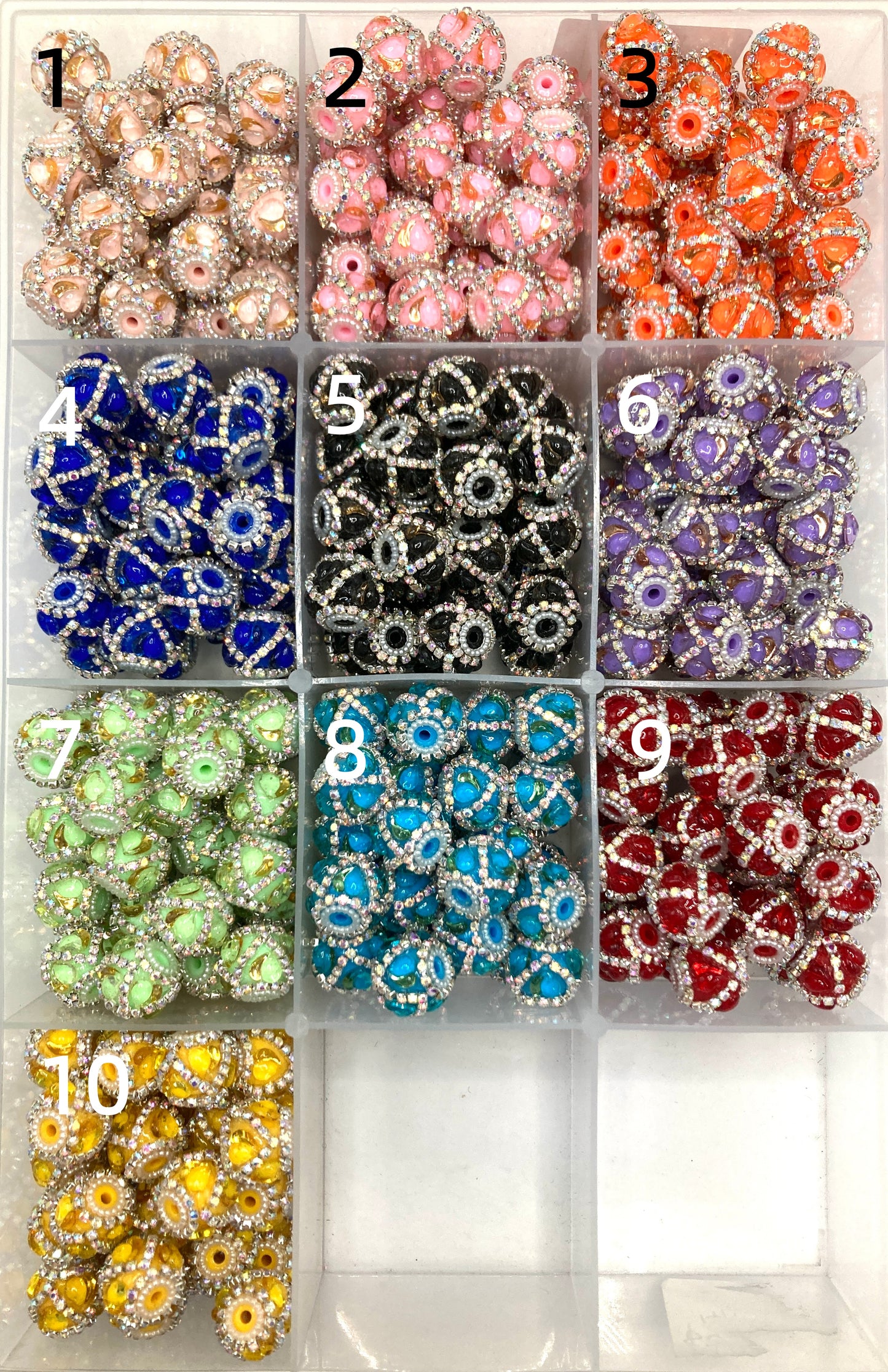 Fancy Beads Heart figure Two-color heart shape Chain Pearl gasket Random Mix
