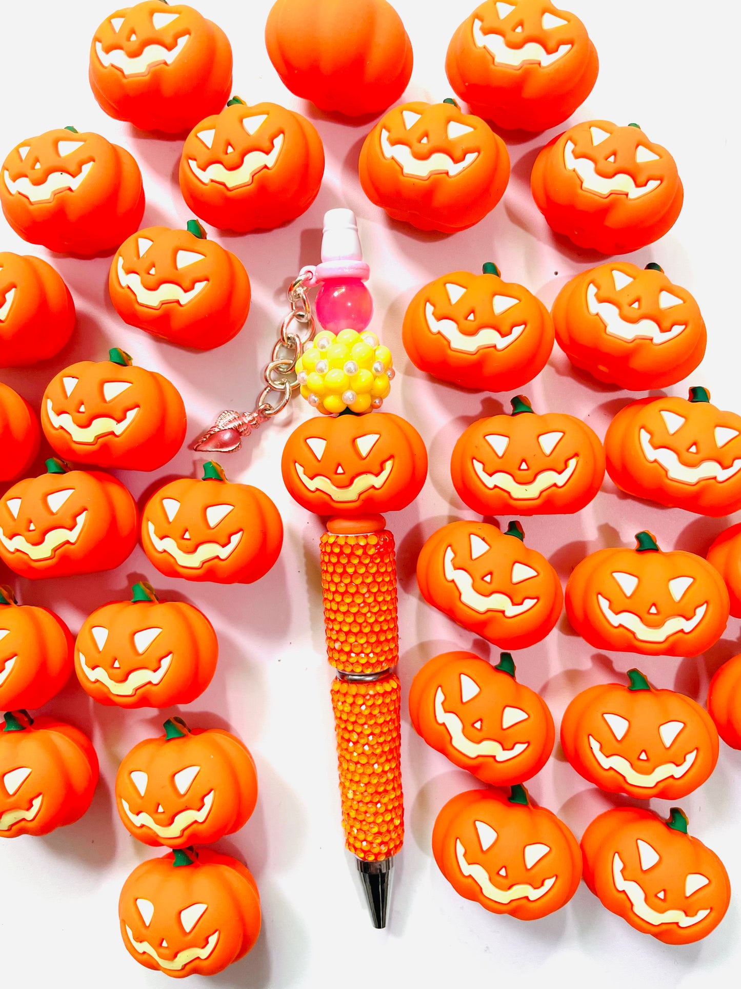 Silicone beads Halloween Series Pumpkin-shaped beads Pumpkin lantern 30mm