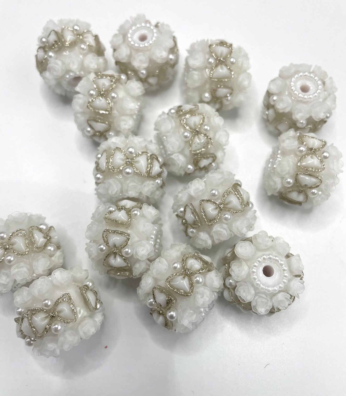 Fancy flower with bow fancy bead