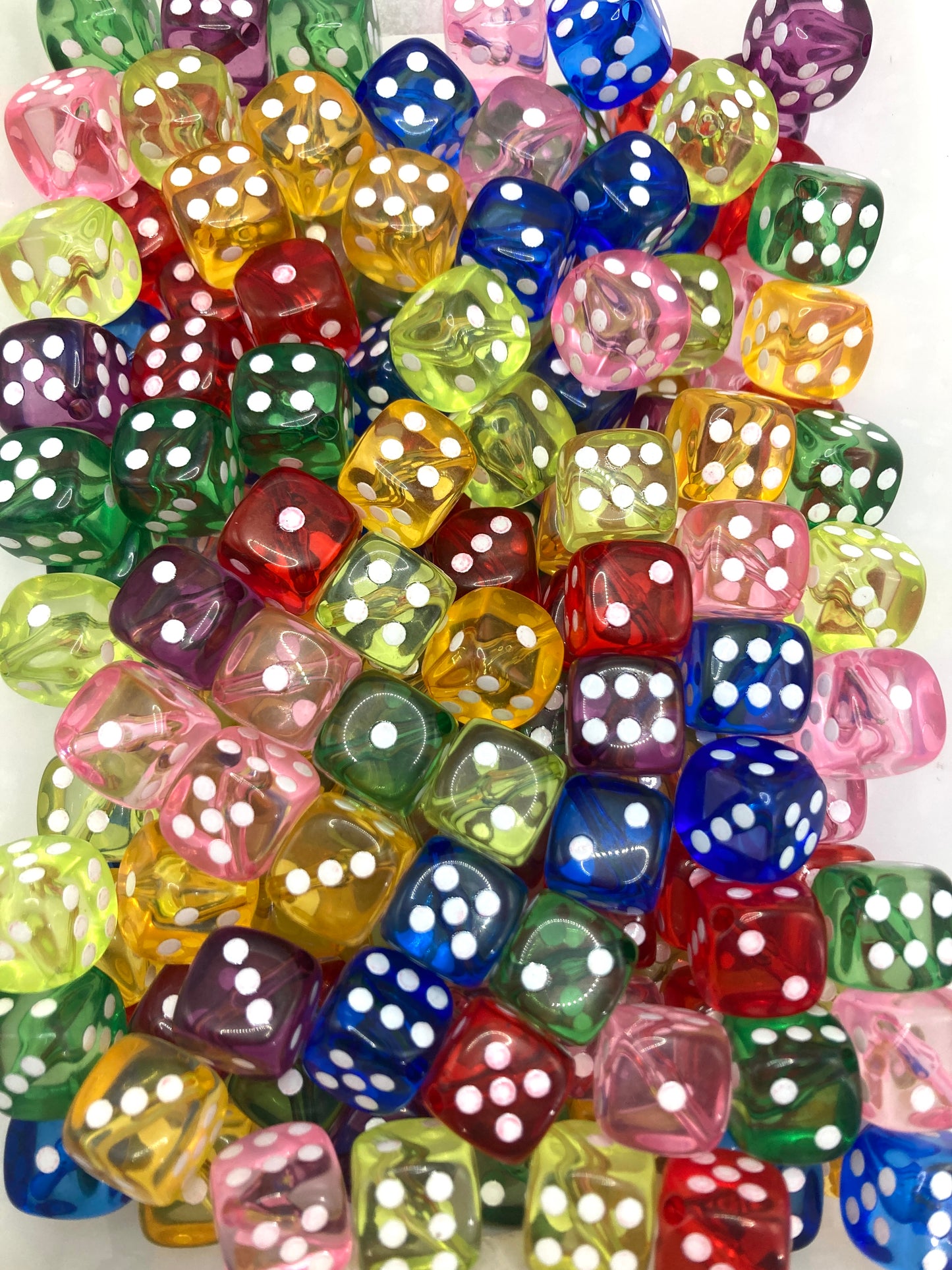 Acrylic beads Beaded sieve Dice Porous Special beads Colorful dice Random Mix 15mm