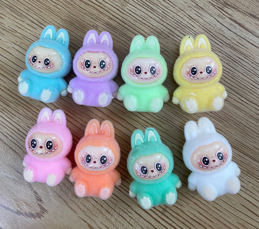 LABUBU Sitting posture Fuzzy Multicolor Desktop ornam ent Pen Toppers Random Mix
