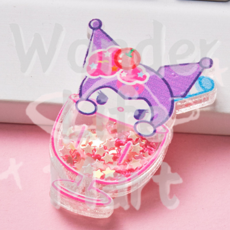 Sanri Series Sequin Shaker Luminous glow-in-the-dark rocker Acrylic  Cartoon accessory pendant Random Mix