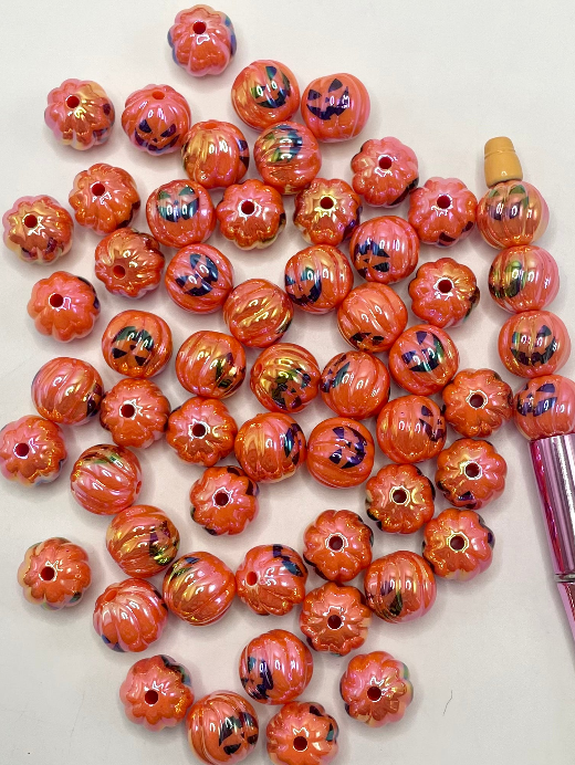 Halloween Horror Series & pumpkin Acrylic Beads,Random Mix,16mm