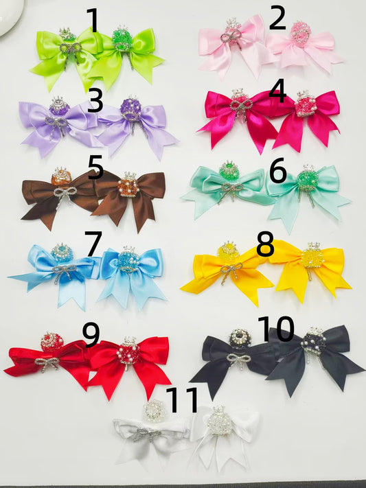 Beaded beadable textile bow Fancy Beads Sugar beads Crown Metal bow Random Mix