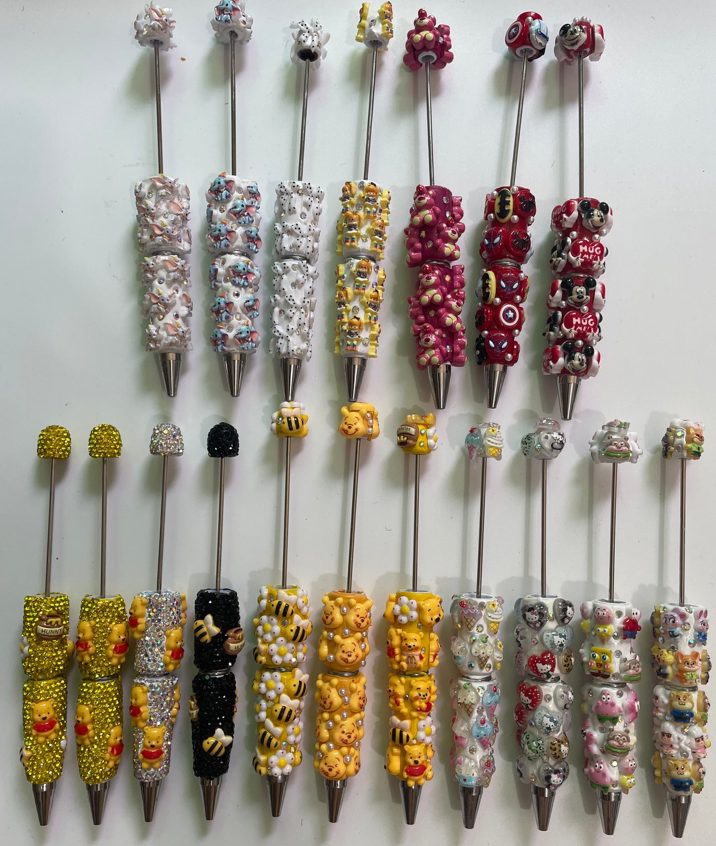 DIY Bead Pen Pencil Cartoon Cute Pen Clay Rhinestone Figurine pen Multiple elements Pen