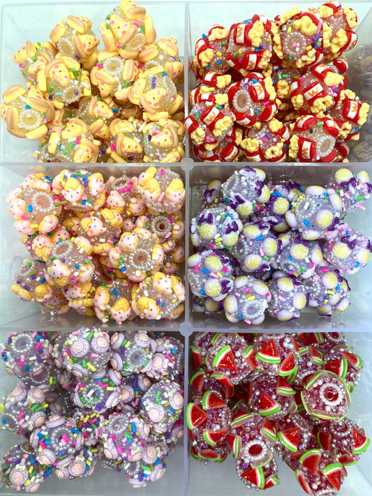 Sugar Beads Food beads Pizza Hamburg Watermelon Ice cream