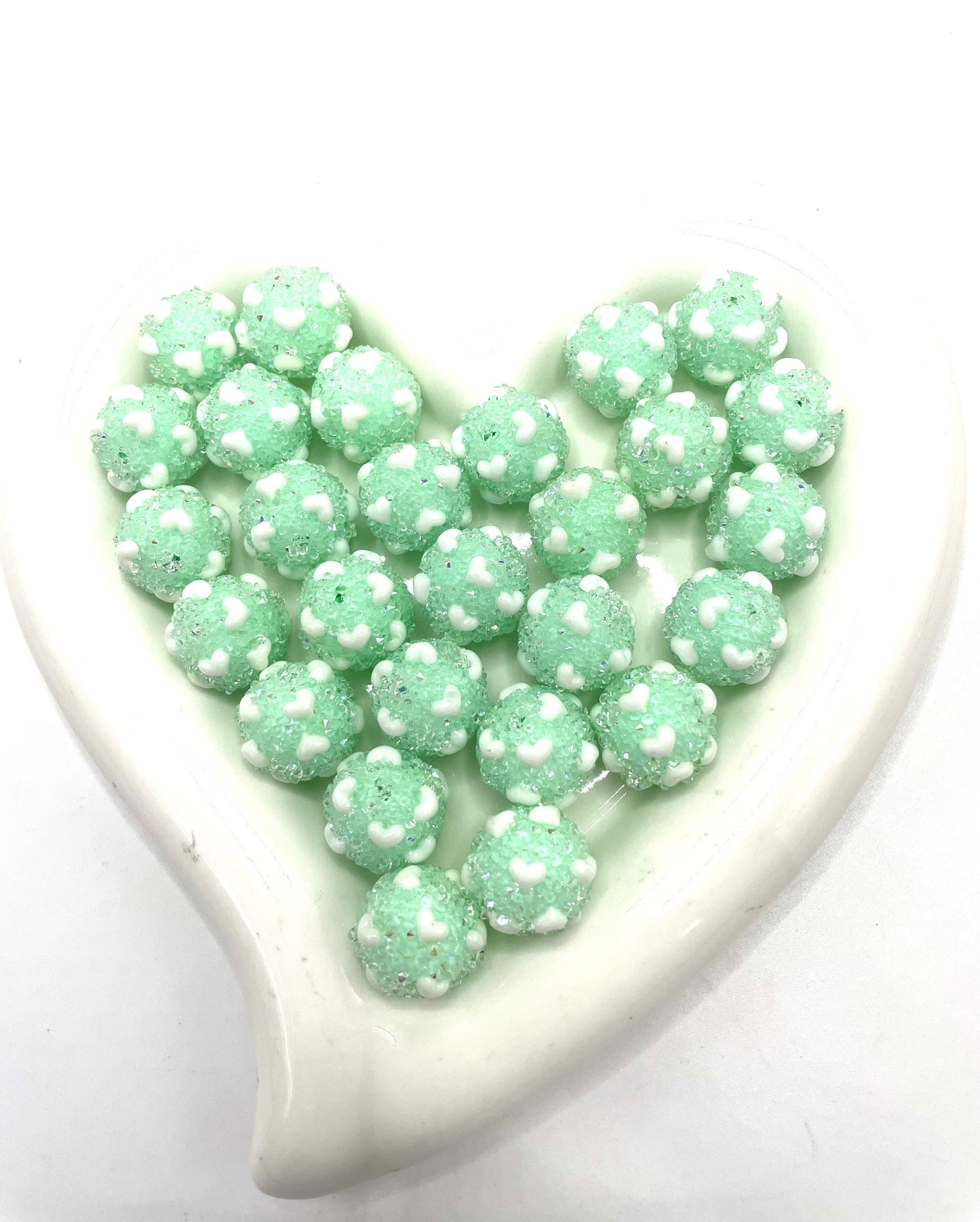 diy beaded beadable sugar beads with heart shape ,color ,random mix