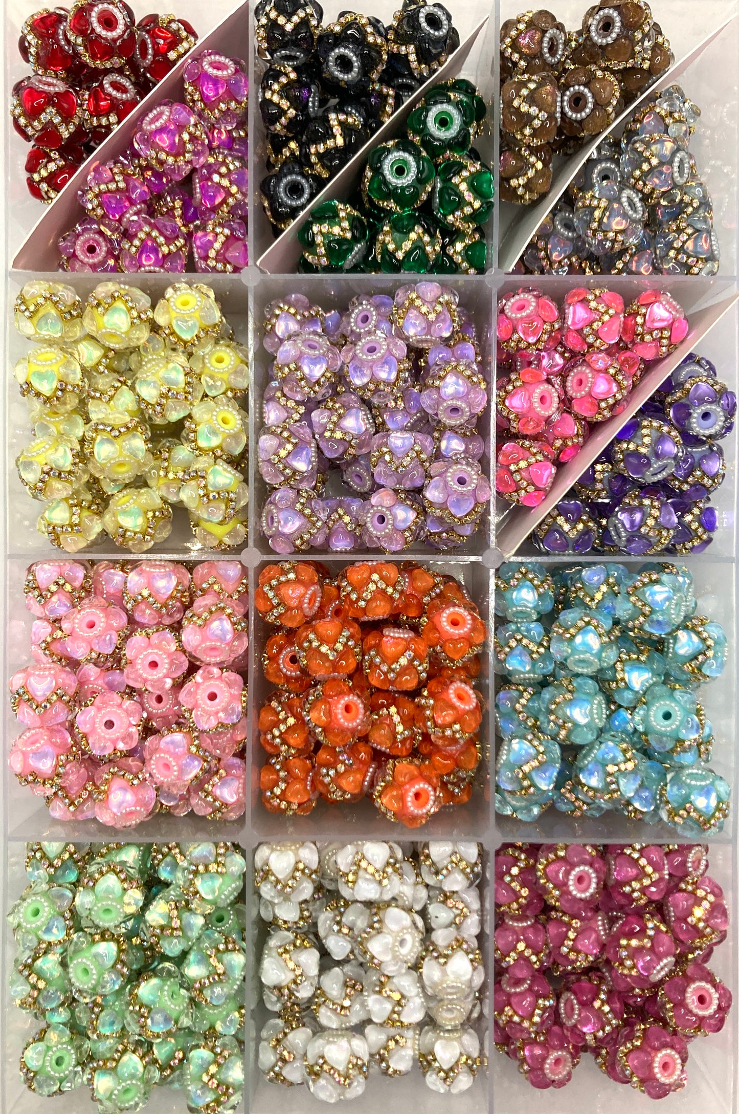 Acrylic beads Chain beads Heart-shaped beads Double-layered heart shape Random Mix