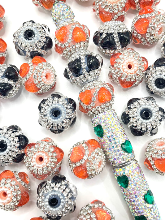 Fancy Beads Halloween Series Heart Chain and pearl gasket Random Mix