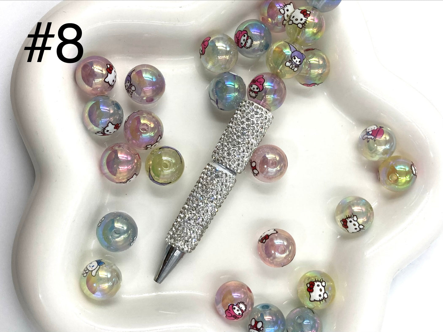 Acrylic Beads Collection Various styles Beads Cute cartoon print Beads 16mm
