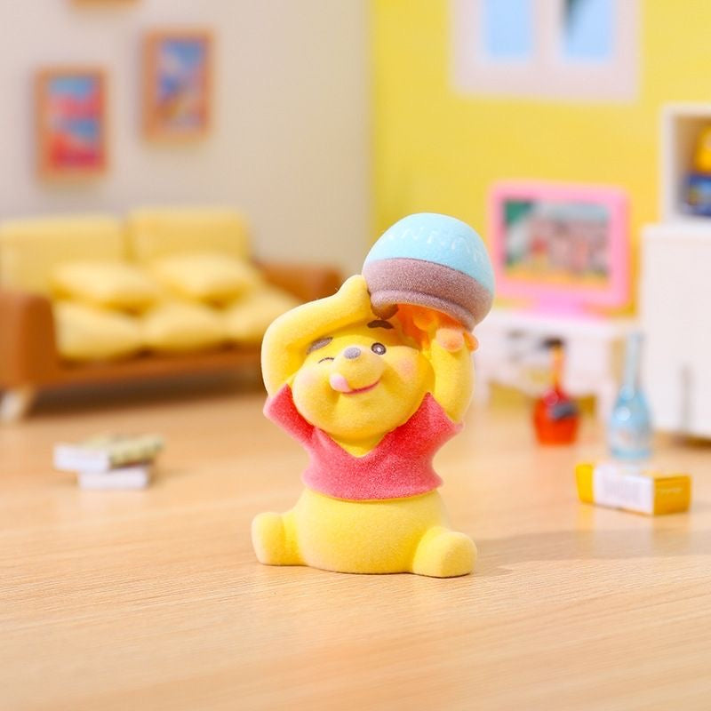 Winnie Pooh honey sweet time fuzzy flocked ,whole set,blind box pen topper figure character