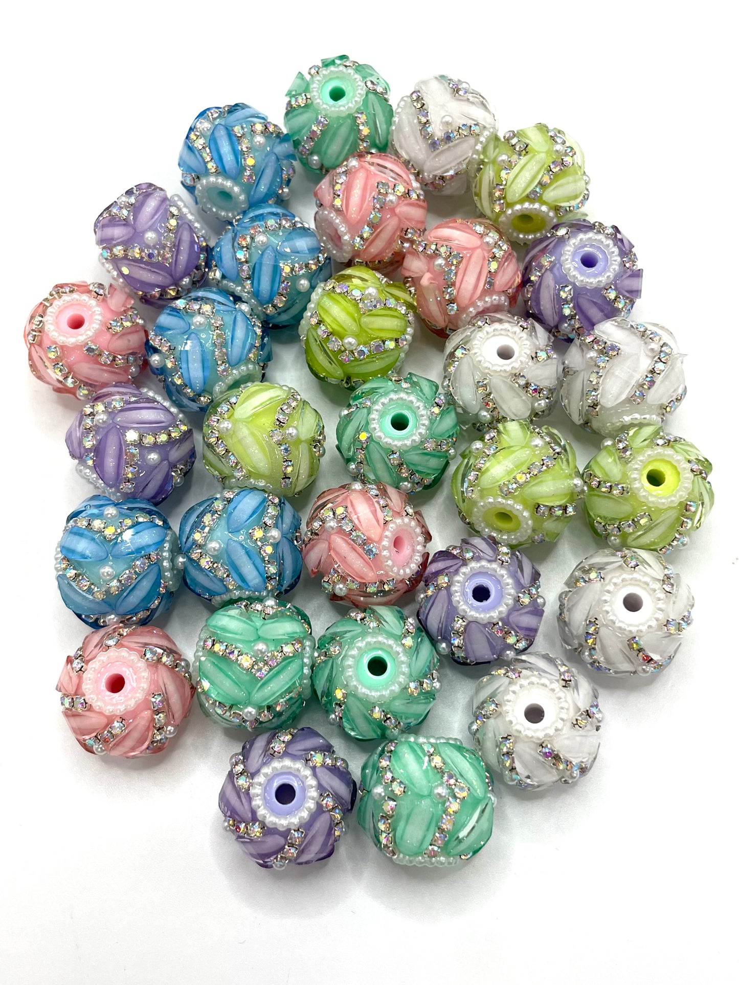 Fancy Beads Pumpkin beads Neon Color Series Pumpkin beads Double-layered chain beads 18mm Random Mix