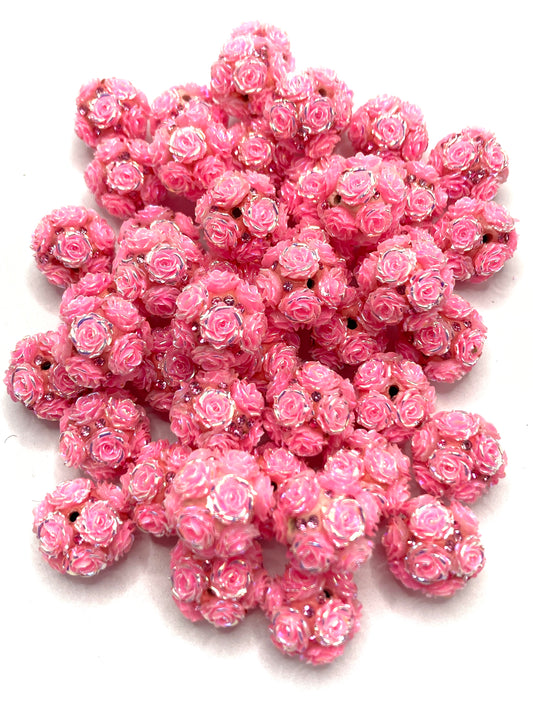 Clay flower beads UV flowers Clay beads and seed beads Random Mix